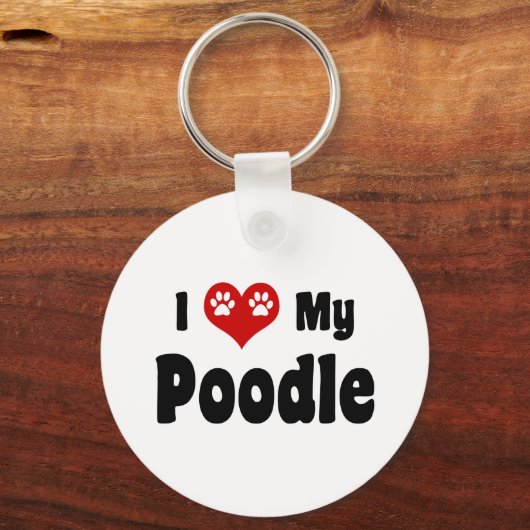 Porte-clés J'Aime Mon Poodle (Recto)