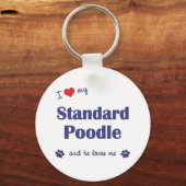 Porte-clés J'Aime Mon Poodle Standard (Chien Homme) (Recto)