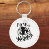Porte-clés J'aime mon Porte - clé Beagle (Recto)