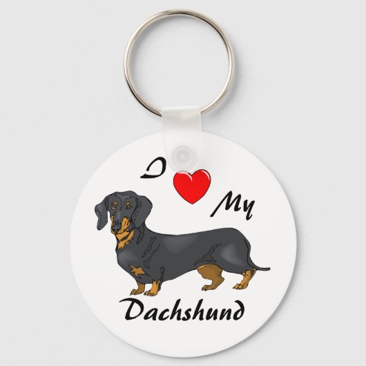 Porte-clés J'Aime Mon Porte - clé Dachshund (Recto)