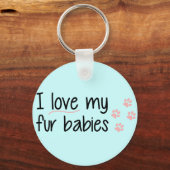 Porte-clés J'aime mon Porte - clé de bébés à fourrure (Recto)
