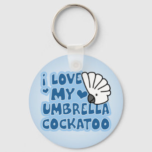 Porte-clés J'aime mon porte - clé de cacatoès de parapluie