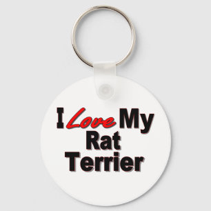 Porte-clés J'aime mon porte - clé de chien de Rat terrier
