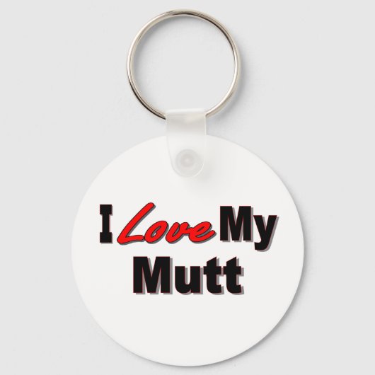 Porte-clés J'Aime Mon Porte - clé De Chien Mutt (Recto)