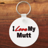 Porte-clés J'Aime Mon Porte - clé De Chien Mutt (Recto)