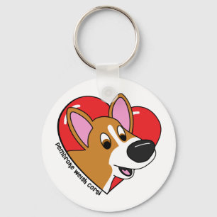 Porte-clés J'aime mon porte - clé de corgi (la bande