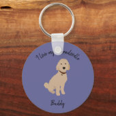Porte-clés J'aime mon Porte - clé de Labradoodle (Recto)