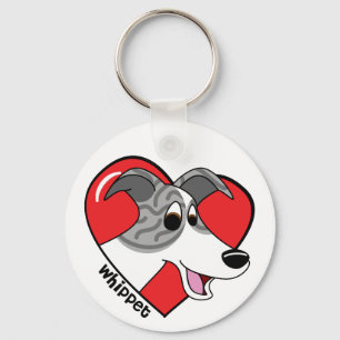 Porte-clés J'aime mon porte - clé de whippet