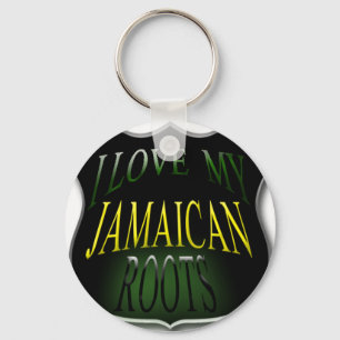 Porte-clés J'aime mon porte - clé jamaïcain de racines