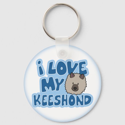 Porte-clés J'Aime Mon Porte - clé Keeshond (Recto)