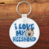 Porte-clés J'Aime Mon Porte - clé Keeshond (Recto)