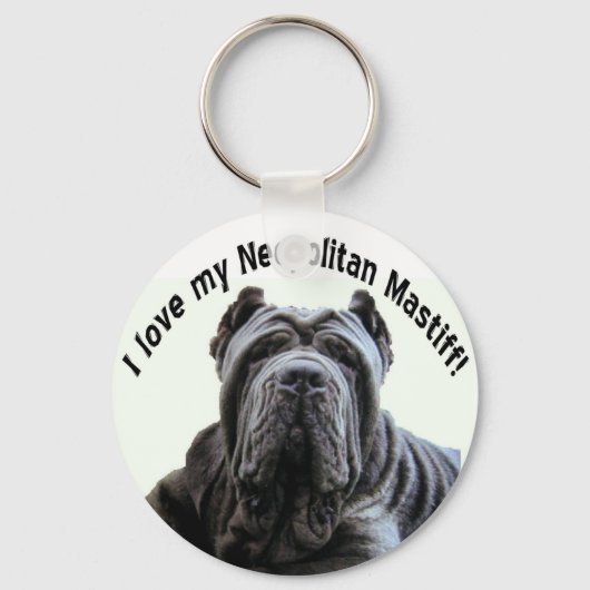 Porte-clés j'aime mon porte - clé Neopolitan Mastiff (Recto)