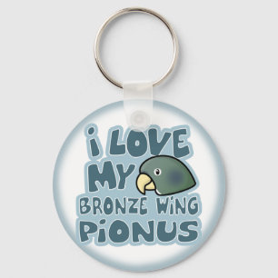 Porte-clés J'Aime Mon Porte - clé Pionus aimée De Bronze