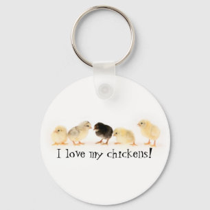 Porte-clés j'aime mon porte - clé poulets