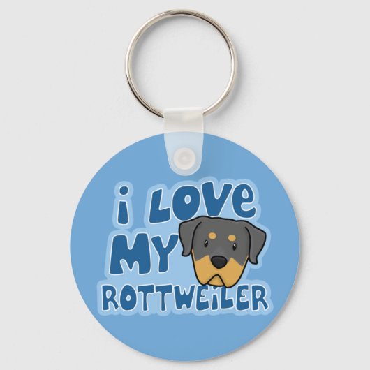 Porte-clés J'aime mon Porte - clé Rottweiler (Recto)