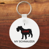 Porte-clés j'aime mon porte - clé schnauzer (Recto)