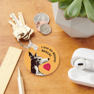 Porte-clés J'aime mon Porte - clé Whippet
