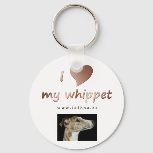 Porte-clés J'aime mon porte - clé whippet (Recto)