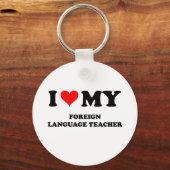 Porte-clés J'aime mon professeur de langue étrangère (Recto)