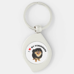 Porte-clés J'Aime Mon Puppy Chien Poméranien Mignonne