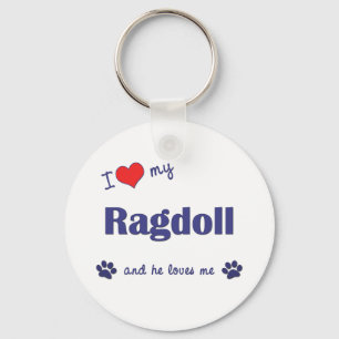 Porte-clés J'aime mon Ragdoll (le chat masculin)