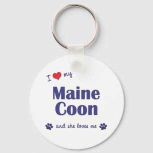 Porte-clés J'aime mon ragondin du Maine (le chat femelle)