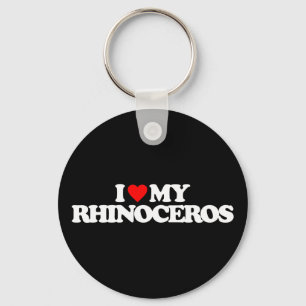 PORTE-CLÉS J'AIME MON RHINOCÉROS