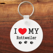 Porte-clés J'aime mon Rottweiler (Recto)