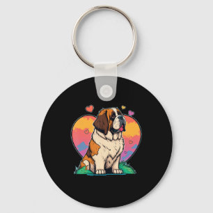 Porte-clés J'Aime Mon Saint-Bernard Chien