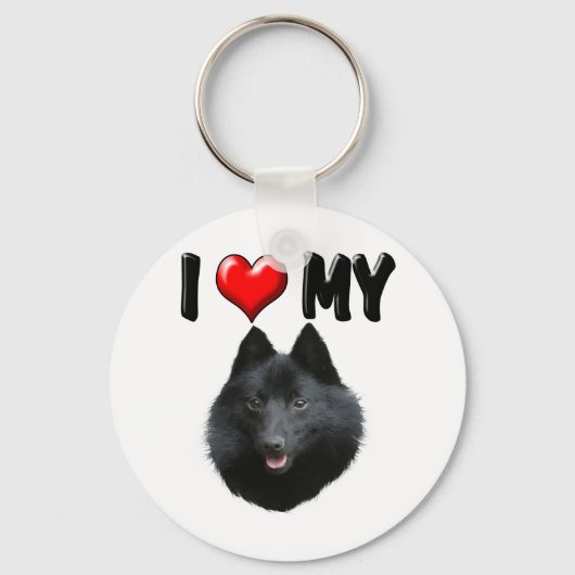 Porte-clés J'Aime Mon Schipperke (Recto)