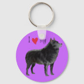 Porte-clés J'aime mon Schipperke (Recto)
