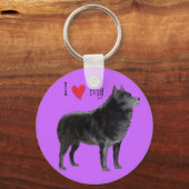 Porte-clés J'aime mon Schipperke (Recto)