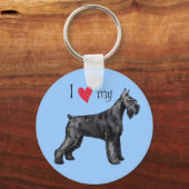 Porte-clés J'aime mon Schnauzer géant (Recto)