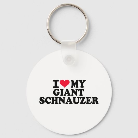 Porte-clés J'aime mon Schnauzer géant (Recto)
