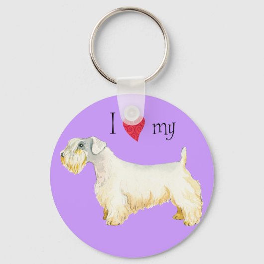 Porte-clés J'aime mon Sealyham Terrier (Recto)