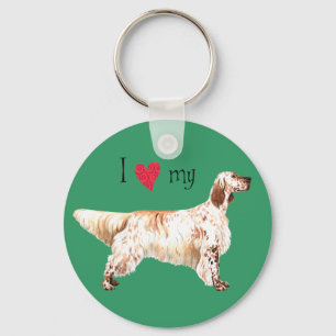 Porte-clés J'aime mon Setter anglais