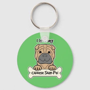 Porte-clés J'aime mon Shar-Pei chinois