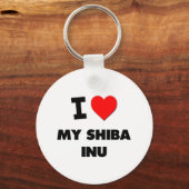Porte-clés J'Aime Mon Shiba Inu (Recto)