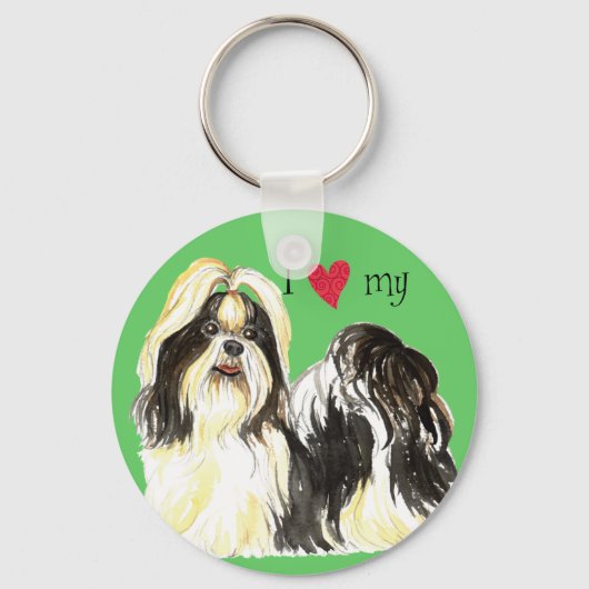 Porte-clés J'aime mon Shih Tzu (Recto)