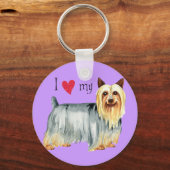 Porte-clés J'aime mon Silky Terrier (Recto)