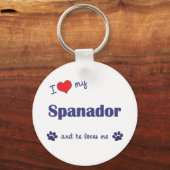 Porte-clés J'Aime Mon Spanador (Chien Homme) (Recto)
