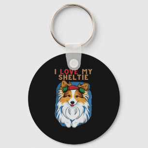 Porte-clés J'Aime Mon T-shirt Sheltie