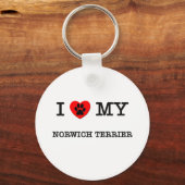 PORTE-CLÉS J'AIME MON TERRIER NORWICH (Recto)