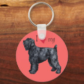 Porte-clés J'aime mon Terrier russe noir (Recto)