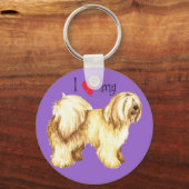Porte-clés J'aime mon Terrier tibétain (Recto)