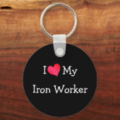Porte-clés J'Aime Mon Travailleur En Fer (Recto)