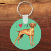 Porte-clés J'aime mon Vizsla (Recto)