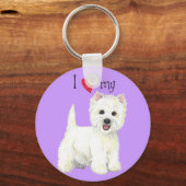 Porte-clés J'aime mon Westie (Recto)