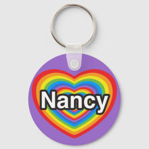 Porte-clés J'aime Nancy. Je t'aime Nancy. Coeur