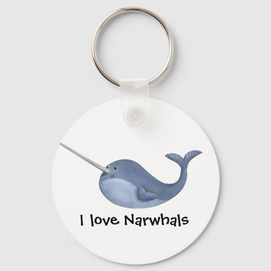 Porte-clés J'aime Narwhals (Recto)